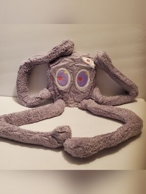 Large Long Legs Purple Heart Eyed Bandage Octopus Plush, Medium Washable